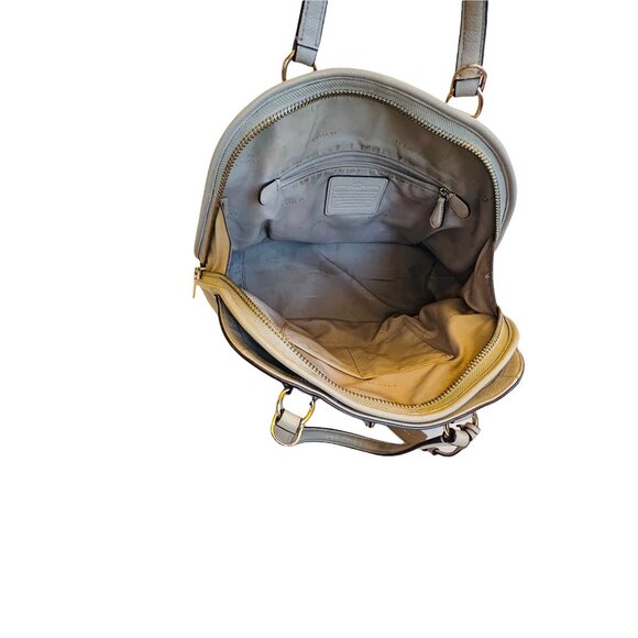 Coach Beige Crossgrain Leather Street Prince Satchel Top Handles 14 in X 11 in - Picture 9 of 14